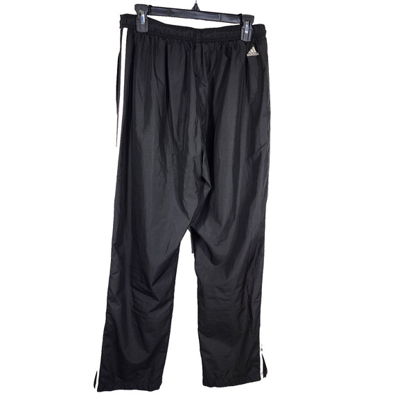 Adidas Womens Windbreaker Track Pant Black Large Training Warm Up 3 Stripe Y2K - Picture 2 of 13